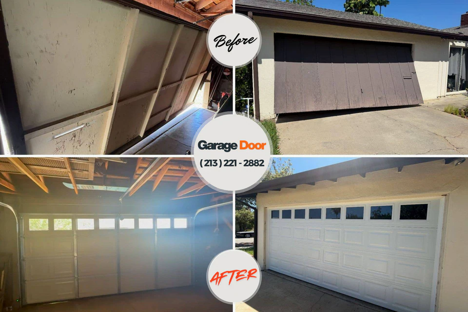 Before and after: garage door repair Pinon, AZ